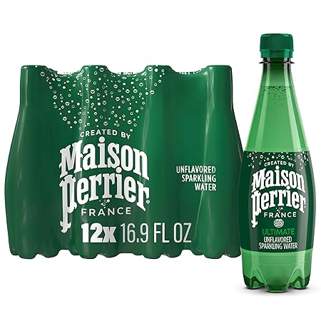 Maison Perrier Unflavored Sparkling Water, 16.9 FL OZ Plastic Water Bottle (12 count)