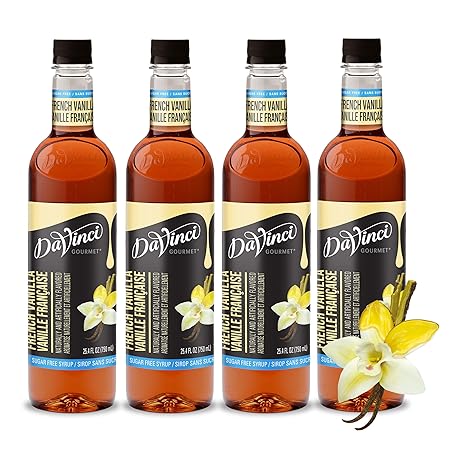 DaVinci Gourmet Sugar-Free French Vanilla Syrup, 25.4 Fl Oz (Pack of 4)