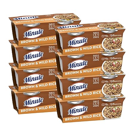 Minute Ready-to-Serve Brown and Wild Rice, Microwavable Rice Cups, 8.8-Ounce Cups (Pack of 8)