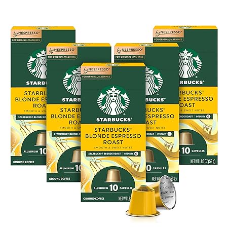 Starbucks by Nespresso Original Line Blonde Roast Espresso 50-count Espresso Pods