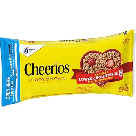 Cheerios, Heart Healthy Gluten Free Breakfast Cereal, Resealable Bag, 28 oz