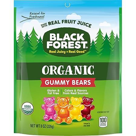Black Forest Organic Gummy Bears Candy, 8 Ounce Bags (Pack of 6)