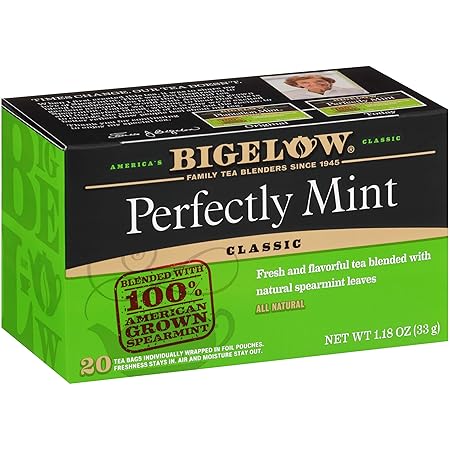 Bigelow Tea Perfectly Mint Black Tea, Caffeinated with Spearmint, 20 Count Box (Pack of 6), 120 Total Tea Bags