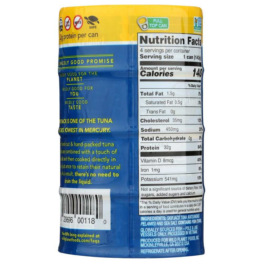 Skipjack Wild Tuna - Premium 4 Count, 20 oz for Delicious Fresh Flavor