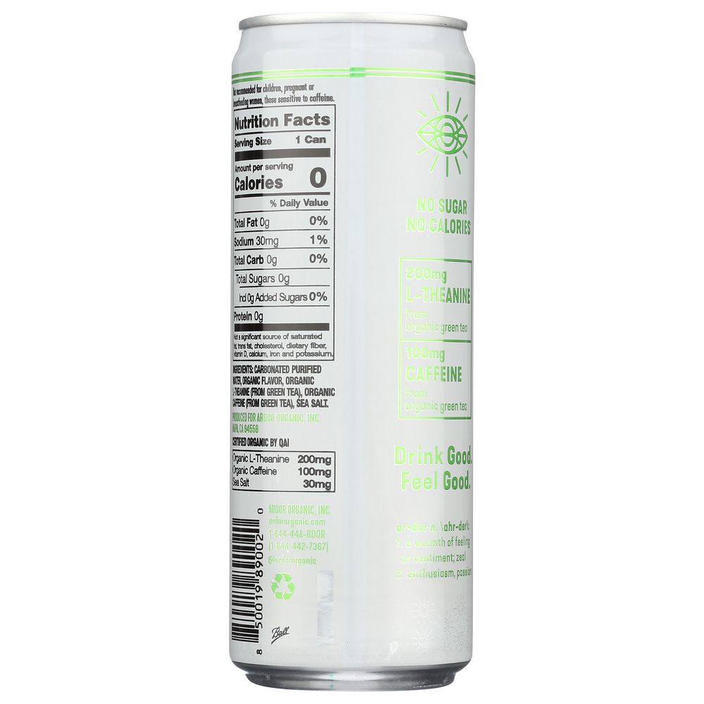 ARDOR ORGANIC INC: Mexican Lime Sparkling Water, 12 fo