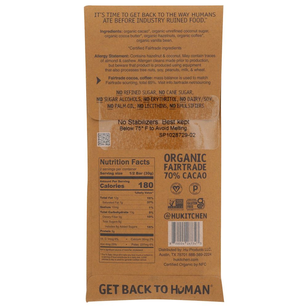 HU: Bar Choc Hazelnut Coffee, 2.1 oz