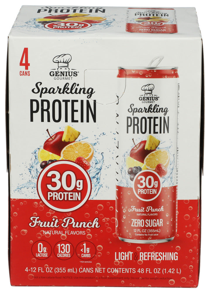 GENIUS GOURMET KETO BEVERAGE FRUIT PUNCH 4PC - 48 FO