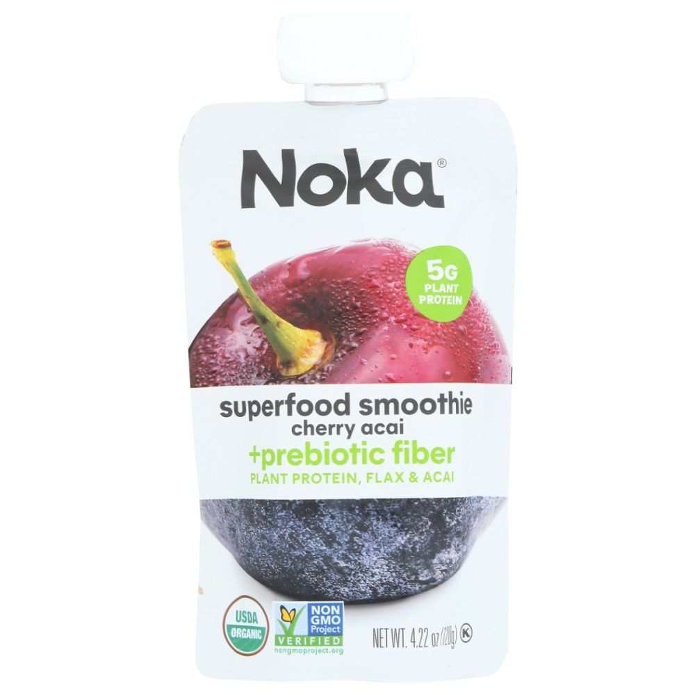 NOKA Organic Cherry Acai Superfood Smoothie - 4.22 oz |  Healthy Boost