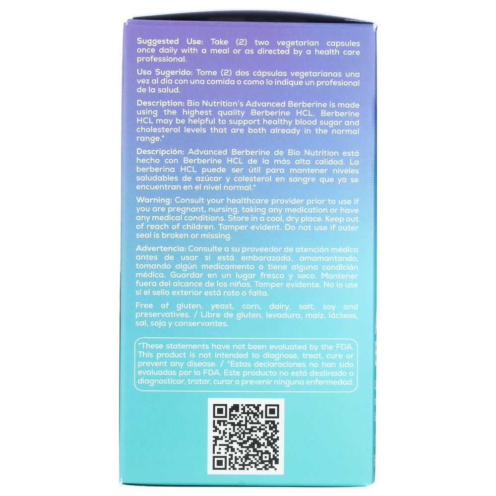 BIO NUTRITION: Advanced Berberine 1200, 50 vc