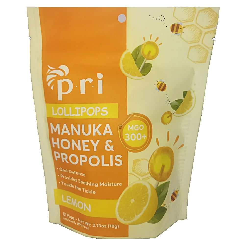 PRI Children's Strawberry & Manuka Honey Lollipops - Soothing Throat