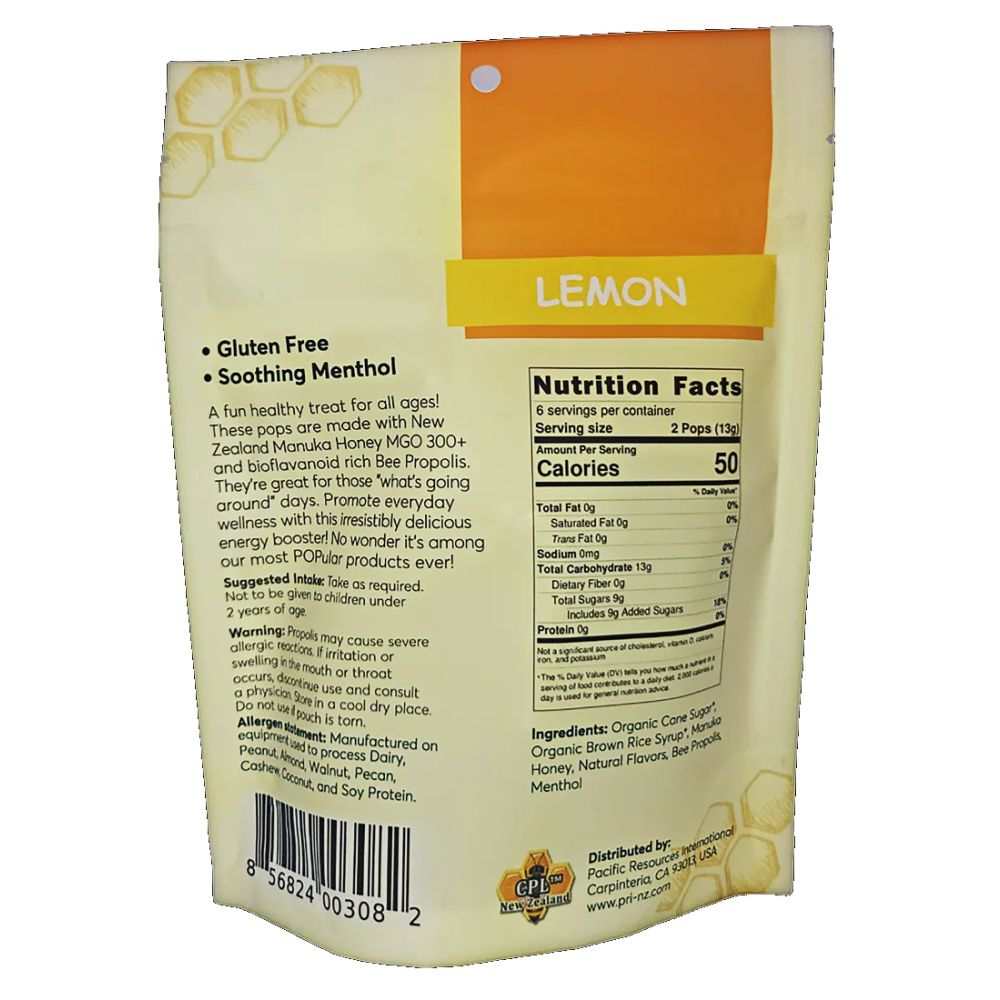 PRI Children's Strawberry & Manuka Honey Lollipops - Soothing Throat