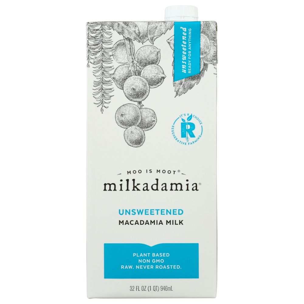 MACADAMIA MILK: Unsweetened Macadamia Milk 32fl oz |Natural|Sugar-Free