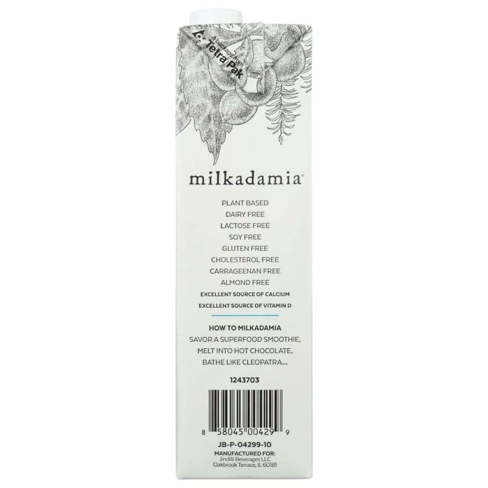 MACADAMIA MILK: Unsweetened Macadamia Milk 32fl oz |Natural|Sugar-Free