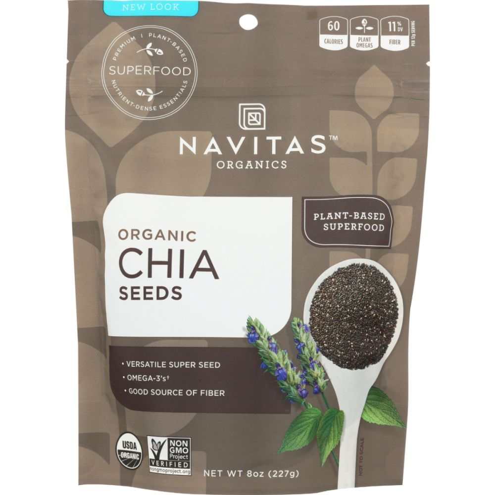 NAVITAS Seed Chia Organic - 8oz | Superfood for Healthy Living Omega-3