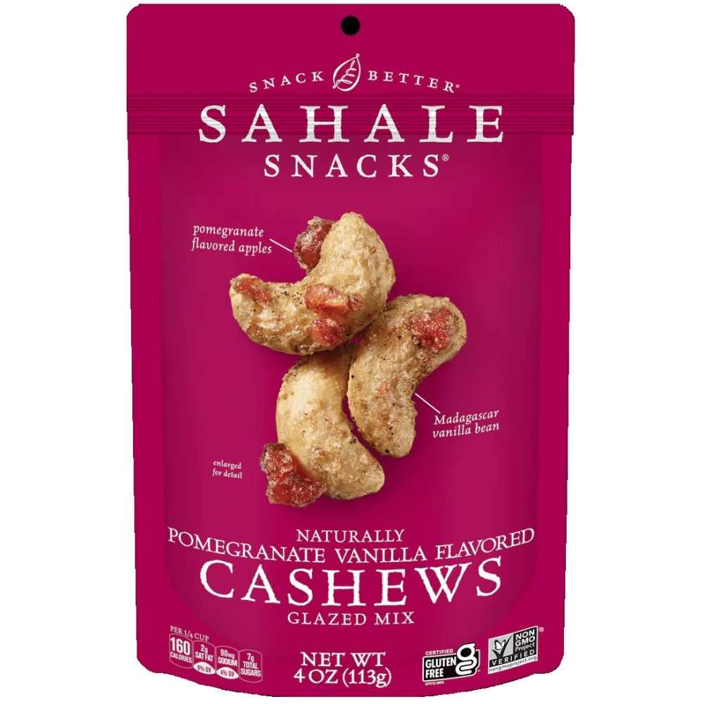 SAHALE SNACKS: Cashews & Pomegranate and Vanilla-4oz,Delicious Nut Mix