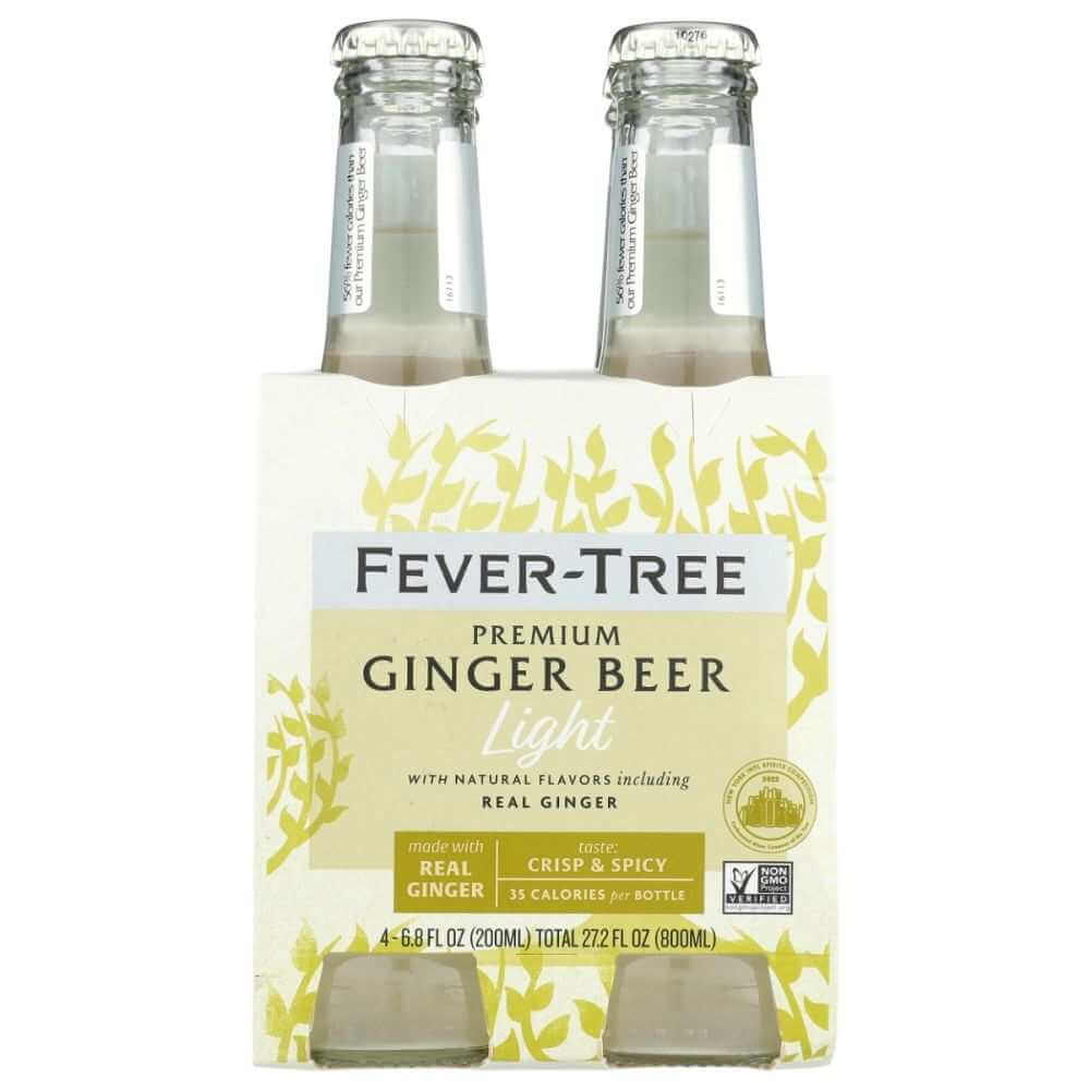 FEVER TREE: Ginger Beer Light Pack of 4, 6.8 oz