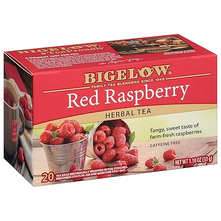 Bigelow Tea Red Raspberry Caffeine Free Herbal Tea, 20 Count, Pack of 6