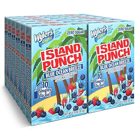 Wyler's Light Island Punch, Blue Ocean Breeze, 10 CT (Pack - 12)
