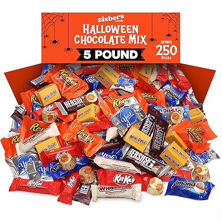 5lb Bulk Chocolate Candy Individually Wrapped Variety Pack - Assorted Milk Chocolates Mix For Halloween Trick-or-Treat, Parties, Office Snacks & Buffet - Halloween Candies