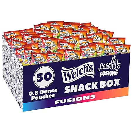 Welch's Fruit Snacks, Juicefuls Fusions, Assorted Fruit Flavor, Bulk Pack, Gluten Free, Natural Colors & Flavors, 0.8oz (Pack of 50)