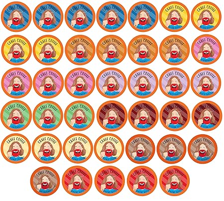 Crave Beverages Flavored Coffee Pods Sampler, Compatible with 2.0 K-Cup Brewers, Assorted Variety Pack, 40 Count (Pack of 1)