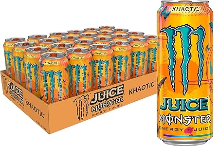 Monster Energy Juice Monster, Energy + Juice, Khaotic, 16 Ounce (Pack of 24)