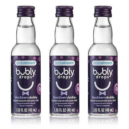 SodaStream - Blackberry bubly Drops, Unsweetened Natural Flavor, No Calories or Sweeteners, Makes 36 cans, Seltzer Flavor, 4 Fl Oz (Pack of 3)