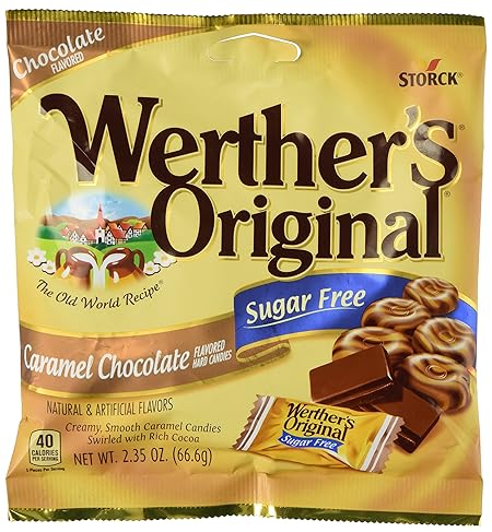 Werther's Original Caramel Chocolate Sugar Free Hard Candies 2.35 oz by Werther's