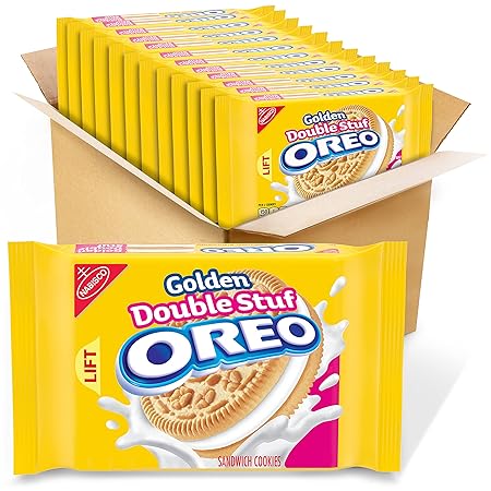 OREO Golden Double Stuf Sandwich Cookies, 12 - 15.25 oz Packs