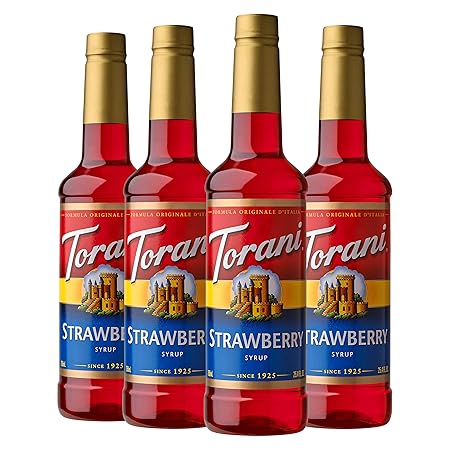 Torani Strawberry Flavored Drink Syrup, 25.4 fl oz (Pack of 4)
