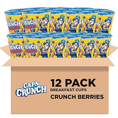 Cap'n Crunch Breakfast Cereal, Crunchberries, 1.3 Ounce (Pack of 12)
