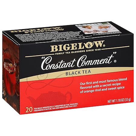 Bigelow Constant Comment Caffeinated Black Tea Bags, 20 Count (Pack of 6)