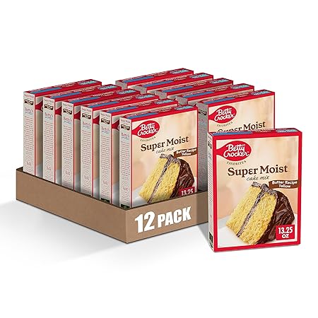Betty Crocker Favorites Super Moist Butter Recipe Yellow Cake Mix, 13.25 oz (Pack of 12)
