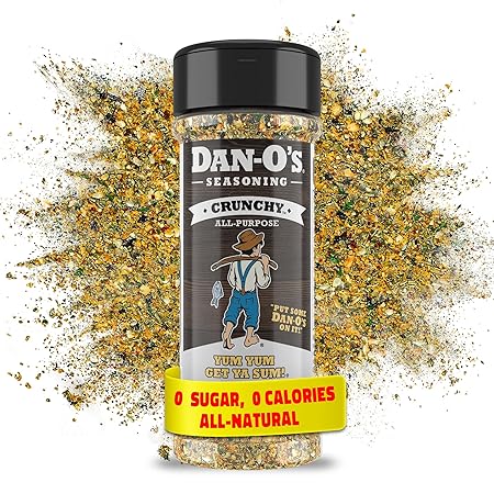 Dan-O's Crunchy Seasoning, 2.5 oz Bottle, Everything Seasoning for Fish, Eggs, Salads, Veggies and More, Sugar Free, Zero Calorie, Use this Spice Blend for Everything from Breakfast to Dinner
