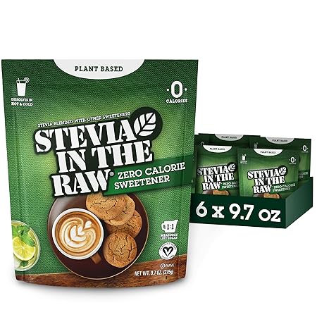 Stevia In The Raw Stevia Sweetener Baker's Bag, 9.7 oz., Zero Calorie Stevia Sugar Substitute, No Erythritol or Artificial Flavors, Vegan, Gluten Free, Kosher, Low Glycemic Index