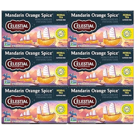 Celestial Seasonings Herbal Tea, Mandarin Orange Spice, 20 Count (Pack of 6)