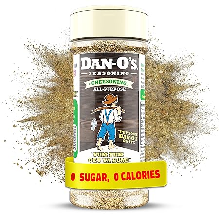 Dan-O's Cheesoning Seasoning, 2.2 oz Bottle, All Purpose Seasoning for Pizza, Popcorn, Chicken, Bread and More, Sugar Free, Zero Calorie, Parmesan Cheese Replacement for your Favorite Foods