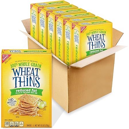Wheat Thins Reduced Fat Whole Grain Wheat Crackers, 6 - 8.5 oz Boxes