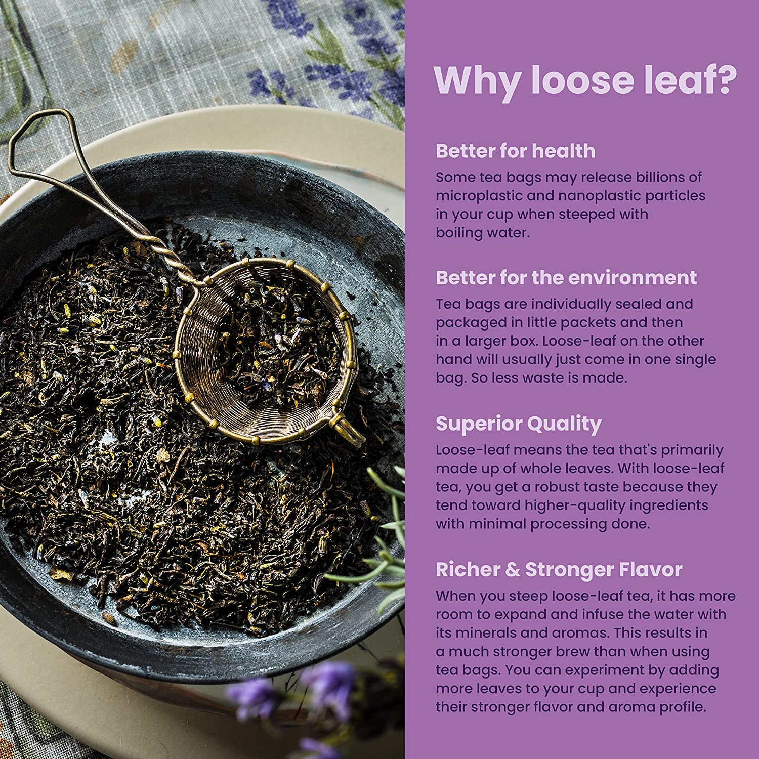 Earl Grey Lavender Tea, Black Tea with Bergamot - Organic & Kosher