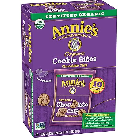 Annie's Organic Chocolate Chip Cookie Bites 10 Ct, 10.5 oz (Pack of 6)
