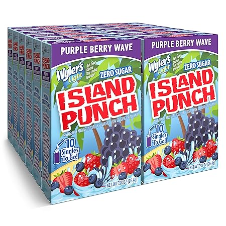 Wyler's Light Island Punch, Purple Berry Wave, 10 CT