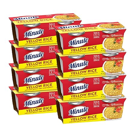 Minute Ready-to-Serve Yellow Rice, Microwavable Rice Cups, 8.8-Ounce Cups (Pack of 8)