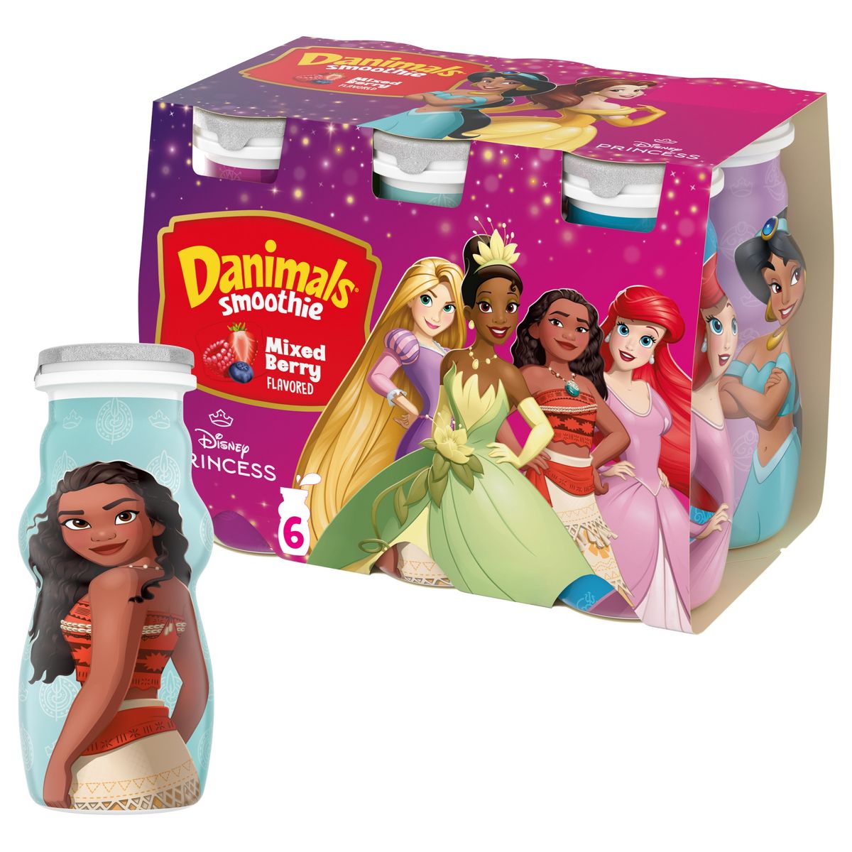 Danimals Mixed Berry Kids' Smoothies - 6ct/3.1 fl oz Bottles