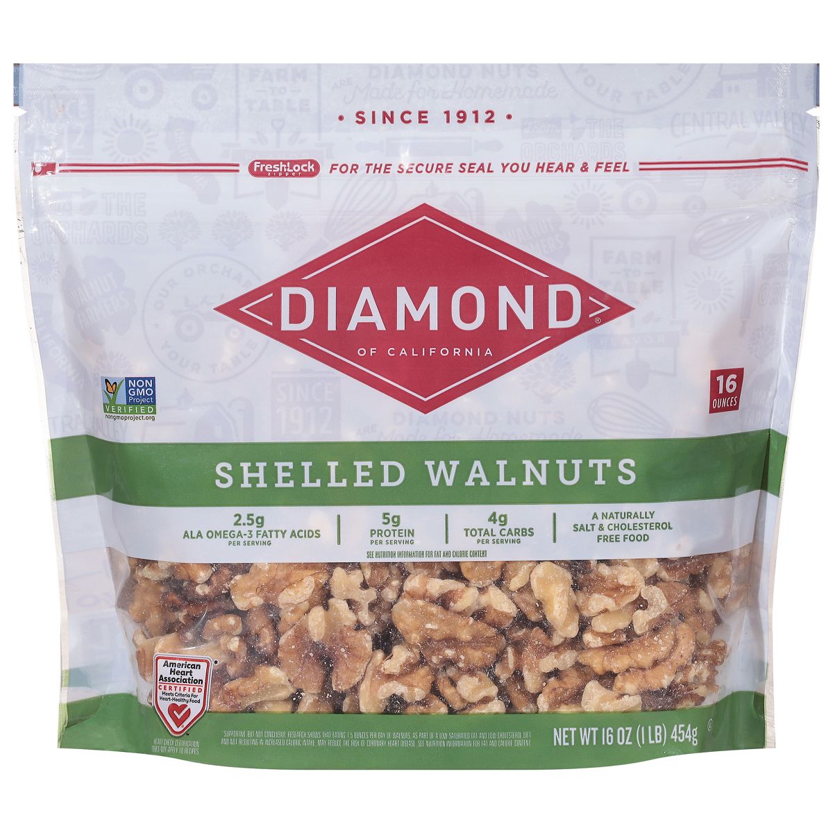 Diamond Shelled Walnuts - 16oz