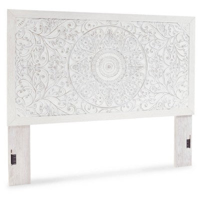 King Paxberry Panel Headboard White - Signature Design by Ashley: Traditional Style, Adjustable Height, Laminate Finish