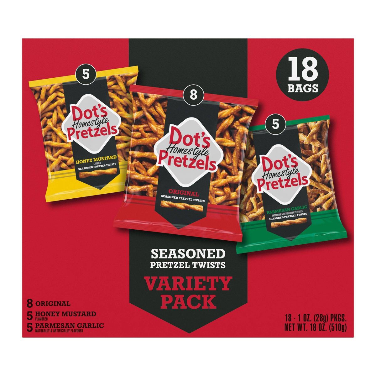 Dot's Homestyle Pretzels Snack Variety Pack -18oz/18ct