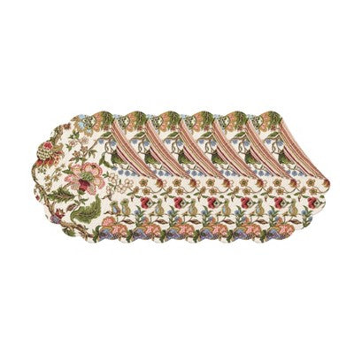 C&F Home Amara Round Quilted Placemats Set of 6, 17"