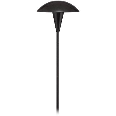 John Timberland Large Mushroom 18" High Mid Century Modern Outdoor Landscape Path Light Porch House Exterior Outside Low Voltage LED Bulb Black Metal