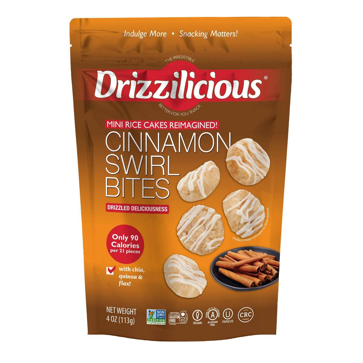 Drizzilicious Drizzled Mini Rice Cake - 4oz