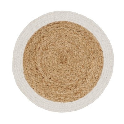 Saro Lifestyle Handmade Jute Braided Placemat (Set of 4), 15", White